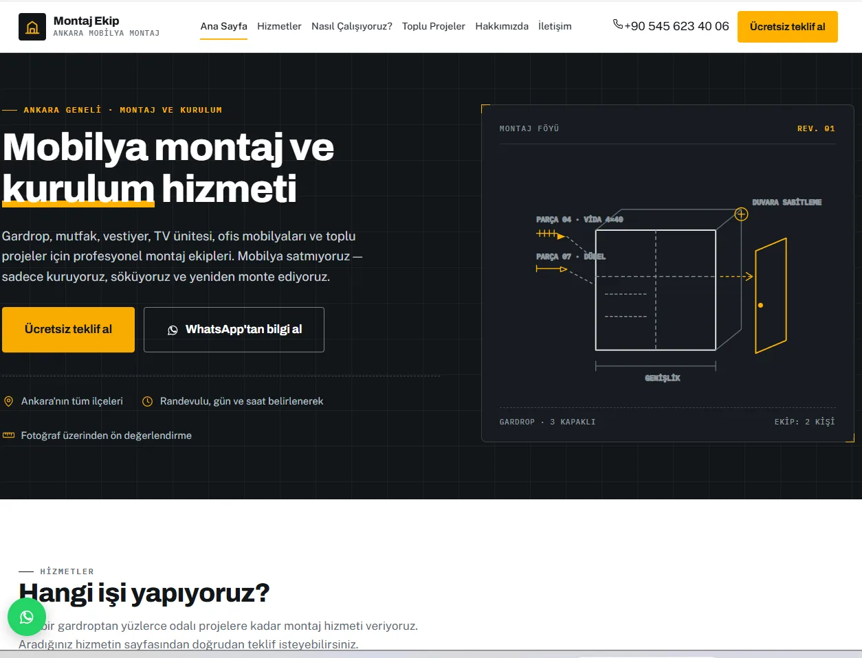 Mobilya Hizmetleri ekran görüntüsü
