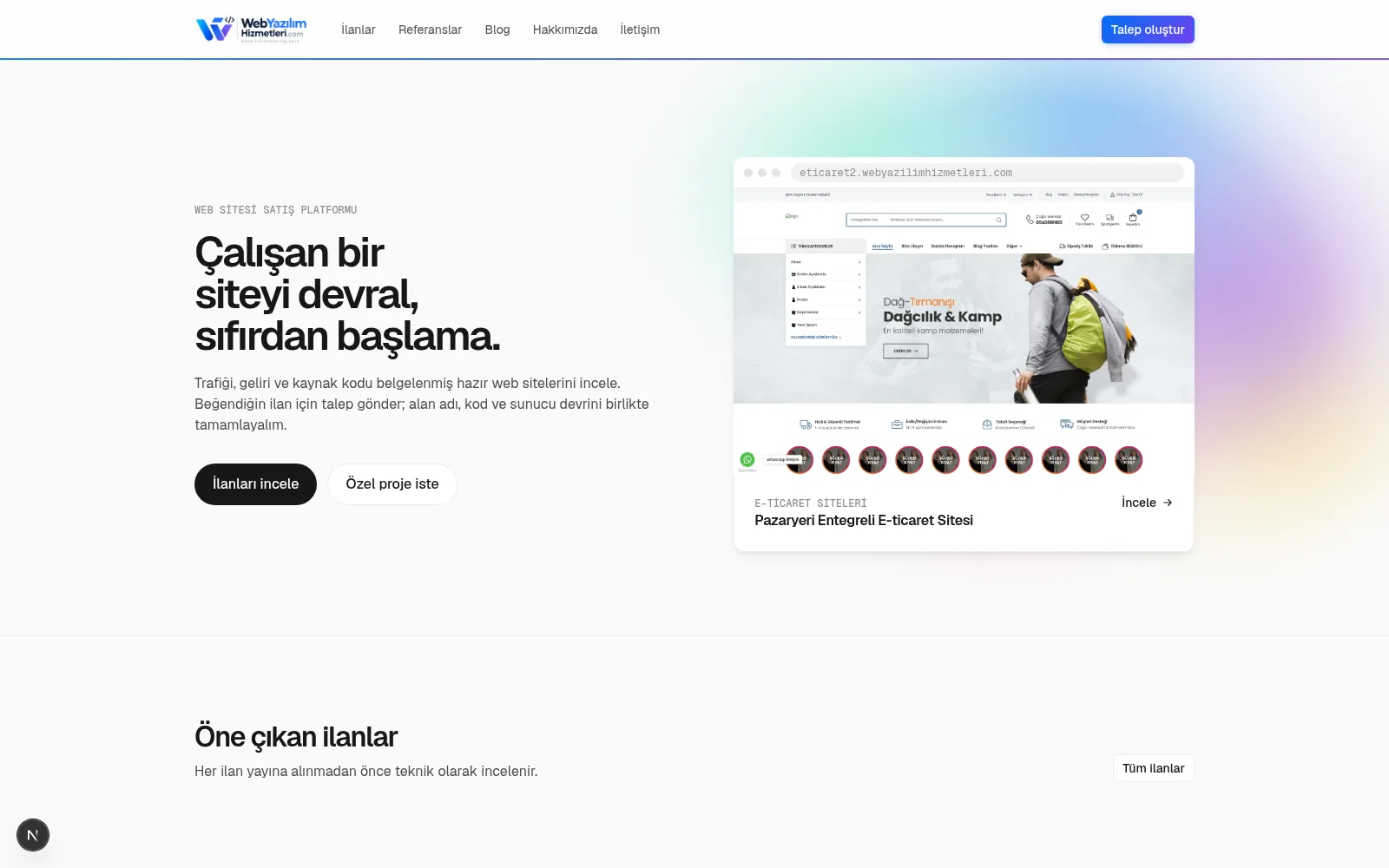 Web Yazılım Hizmetleri ekran görüntüsü